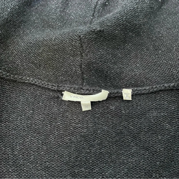 Vince Woman’s Alpaca Wool Blend Hooded Short Sleeve Open Cardigan Long Sz M - Picture 3 of 7